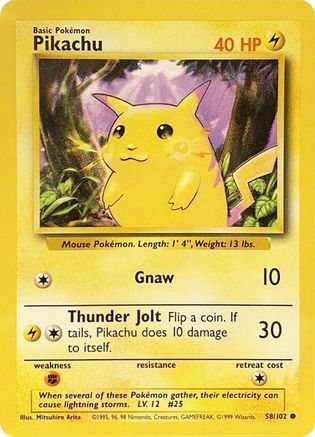 Pikachu (58/102) [Vintage: Base Set] Pokemon Single Pokémon