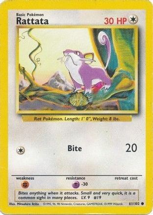 Rattata (61/102) [Vintage: Base Set] Pokemon Single Pokémon