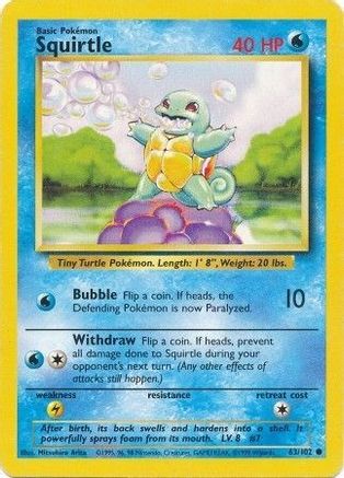 Squirtle (63/102) [Vintage: Base Set] Pokemon Single Pokémon