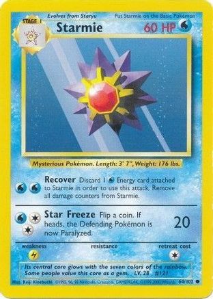 Starmie 64/102 [Vintage: Base Set] Pokemon Single Pokémon