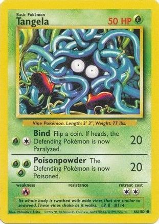 Tangela (66/102) [Base Set] Pokemon Single Pokémon