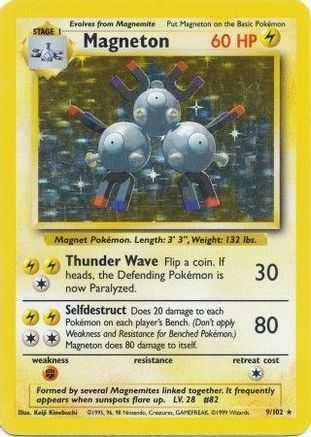 Magneton (9/102) - [Vintage: Base Set] Holofoil Pokemon Single Pokémon
