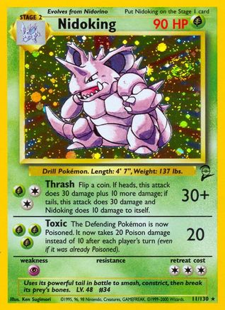 Nidoking (11/130) - [Vintage: Base Set 2] Holofoil Pokemon Single Pokémon