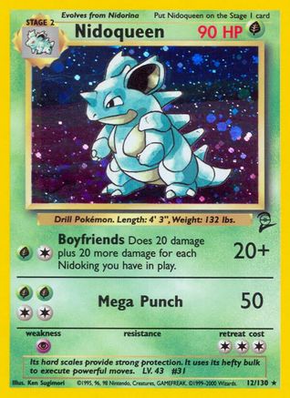 Nidoqueen (12/130) - [Vintage: Base Set 2] Holofoil Pokemon Single Pokémon