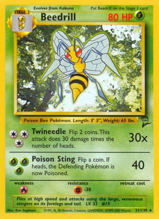 Beedrill (21/130) [Vintage: Base Set 2] Pokemon Single Pokémon