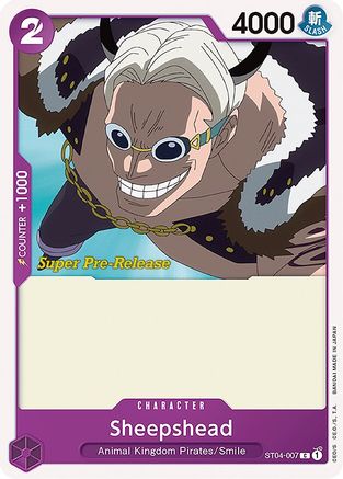 Sheepshead (ST04-007) [Super Pre-Release Starter Deck 4: Animal Kingdom Pirates] One Piece Single Bandai