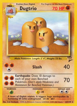 Dugtrio (23/130) [Vintage: Base Set 2] Pokemon Single Pokémon