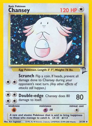 Chansey (3/130) Holofoil [Vintage: Base Set 2] Pokemon Single Pokémon