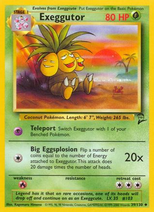 Exeggutor (39/130) [Vintage: Base Set 2] Pokemon Single Pokémon