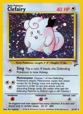 Clefairy (6/130) Holofoil [Vintage: Base Set 2] Pokemon Single Pokémon