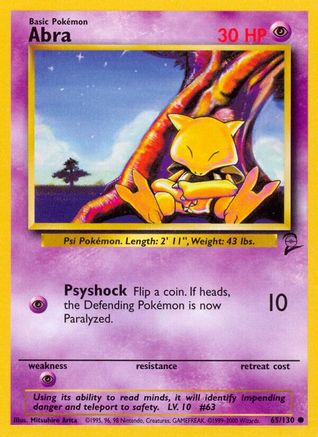 Abra (65/130) - [Vintage: Base Set 2] Pokemon Single Pokémon