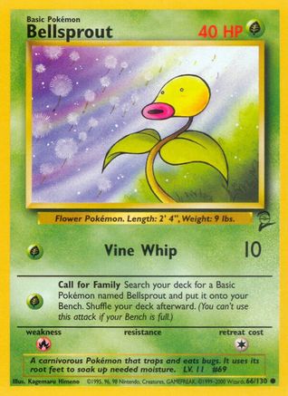 Bellsprout (66/130) [Vintage: Base Set 2] Pokemon Single Pokémon
