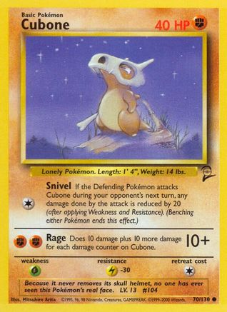 Cubone (70/130) [Vintage: Base Set 2] Pokemon Single Pokémon