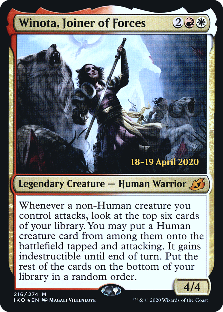 Winota, Joiner of Forces (PRE-216) [Ikoria: Lair of Behemoths Promos] Foil MTG Single Wizards of the Coast