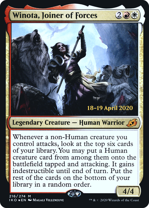 Winota, Joiner of Forces (PRE-216) [Ikoria: Lair of Behemoths Promos] Foil MTG Single Wizards of the Coast