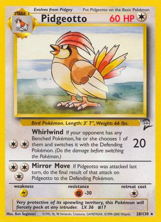Pidgeotto (28/130) [Vintage: Base Set 2] Pokemon Single Pokémon