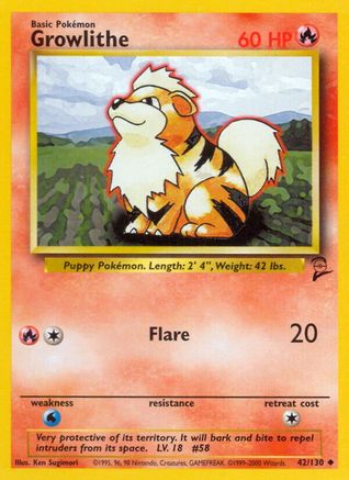 Growlithe (42/130) [Vintage: Base Set 2] Pokemon Single Pokémon