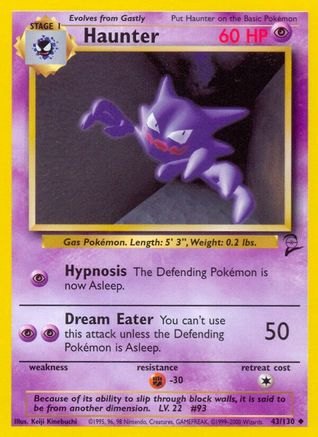 Haunter (43/130) [Vintage: Base Set 2] Pokemon Single Pokémon