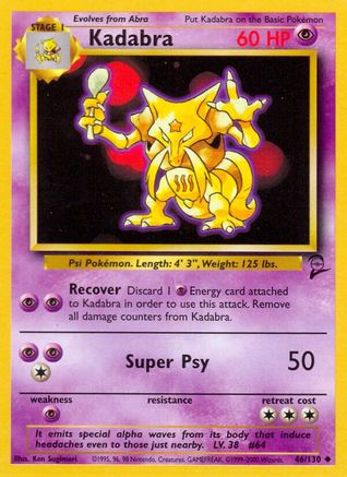 Kadabra (46/130) [Vintage: Base Set 2] Pokemon Single Pokémon