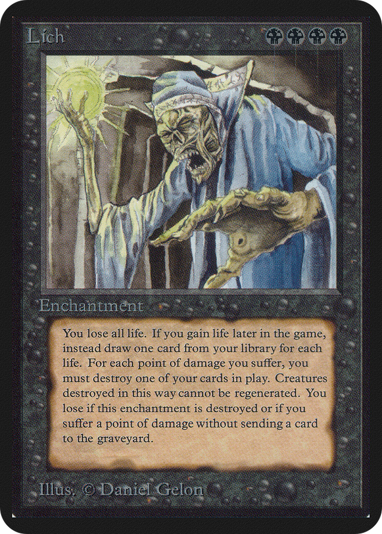Lich (LEA-113) [Oldschool] Limited Edition Alpha MTG Single Wizards of the Coast