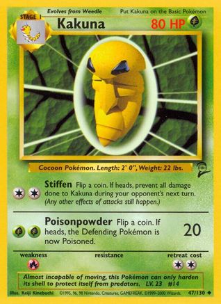 Kakuna (47/130) [Vintage: Base Set 2] Pokemon Single Pokémon