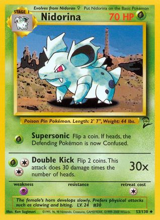 Nidorina (53/130) [Vintage: Base Set 2] Pokemon Single Pokémon