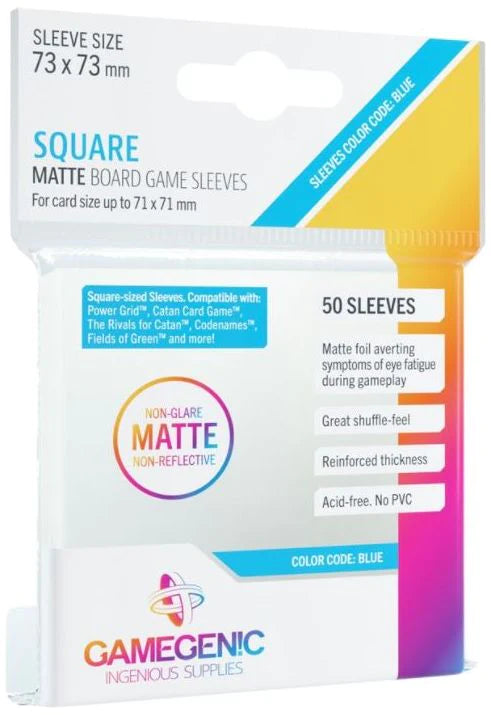 Gamegenic: Board Games Sleeves - Matte Square 50Ct (73mm x 73mm) Card Sleeves Gamegenic