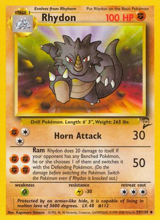 Rhydon (59/130) [Vintage: Base Set 2] Pokemon Single Pokémon
