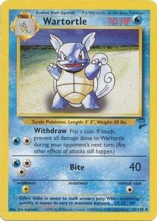 Wartortle (63/130) [Vintage: Base Set 2] Pokemon Single Pokémon