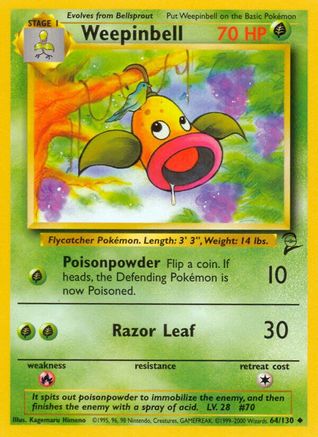 Weepinbell (64/130) - [Vintage: Base Set 2] Pokemon Single Pokémon