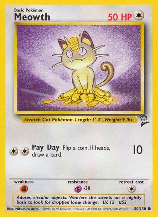 Meowth (80/130) [Vintage: Base Set 2] Pokemon Single Pokémon
