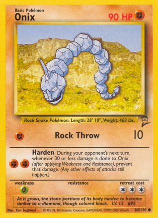 Onix (84/130) [Vintage: Base Set 2] Pokemon Single Pokémon