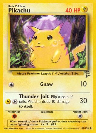 Pikachu (87/130) [Vintage: Base Set 2] Pokemon Single Pokémon