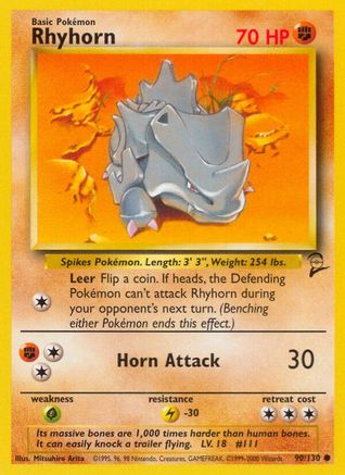 Rhyhorn (90/130) [Vintage: Base Set 2] Pokemon Single Pokémon