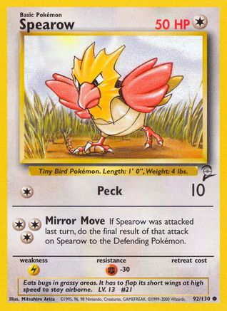 Spearow (92/130) [Vintage: Base Set 2] Pokemon Single Pokémon