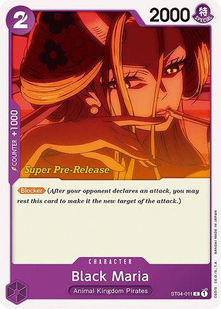 Black Maria (ST04-011) [Super Pre-Release Starter Deck 4: Animal Kingdom Pirates] One Piece Single Bandai