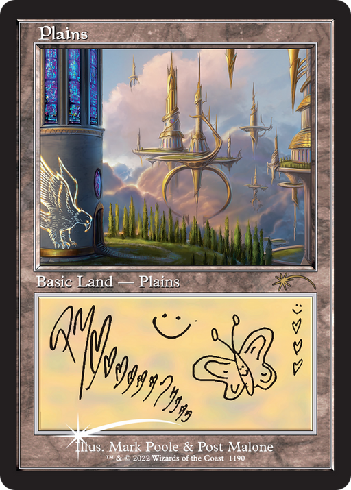 Plains (Post Malone) (SLD-1190) [Secret Lair] Drop MTG Single Wizards of the Coast