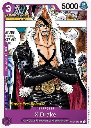 X.Drake (ST04-013) [Super Pre-Release Starter Deck 4: Animal Kingdom Pirates] One Piece Single Bandai