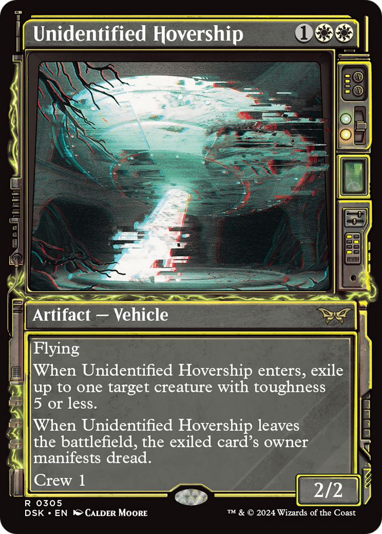 Unidentified Hovership (DSK-305) [Duskmourn: House of Horror] (Showcase) Foil MTG Single Wizards of the Coast