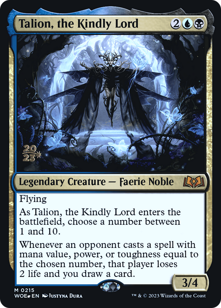 Talion, the Kindly Lord (PRE-215) [Wilds of Eldraine Promos] Foil MTG Single Wizards of the Coast