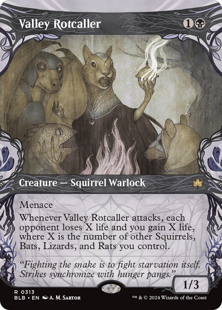 Valley Rotcaller (BLB-313) [Bloomburrow] (Showcase) (Borderless) Foil MTG Single Wizards of the Coast