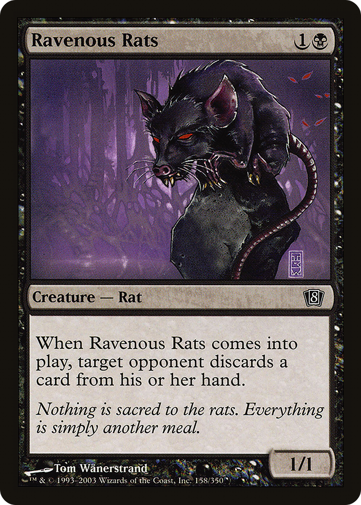 Ravenous Rats (8ED-158) [8th Edition] MTG Single Wizards of the Coast