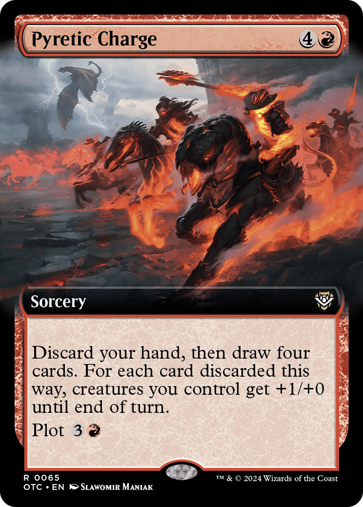 Pyretic Charge (OTC-065) [Outlaws of Thunder Junction Commander] (Extended Art) MTG Single Wizards of the Coast