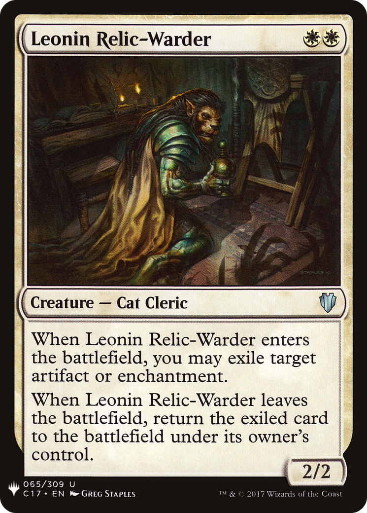 Leonin Relic-Warder (LIST-C17-65) [Mystery Booster] The List MTG Single Wizards of the Coast