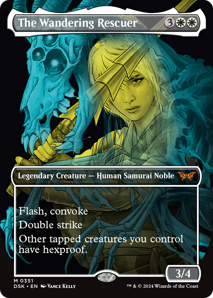 The Wandering Rescuer (DSK-351) [Duskmourn: House of Horror] (Borderless) Foil MTG Single Duskmourn: House of Horror