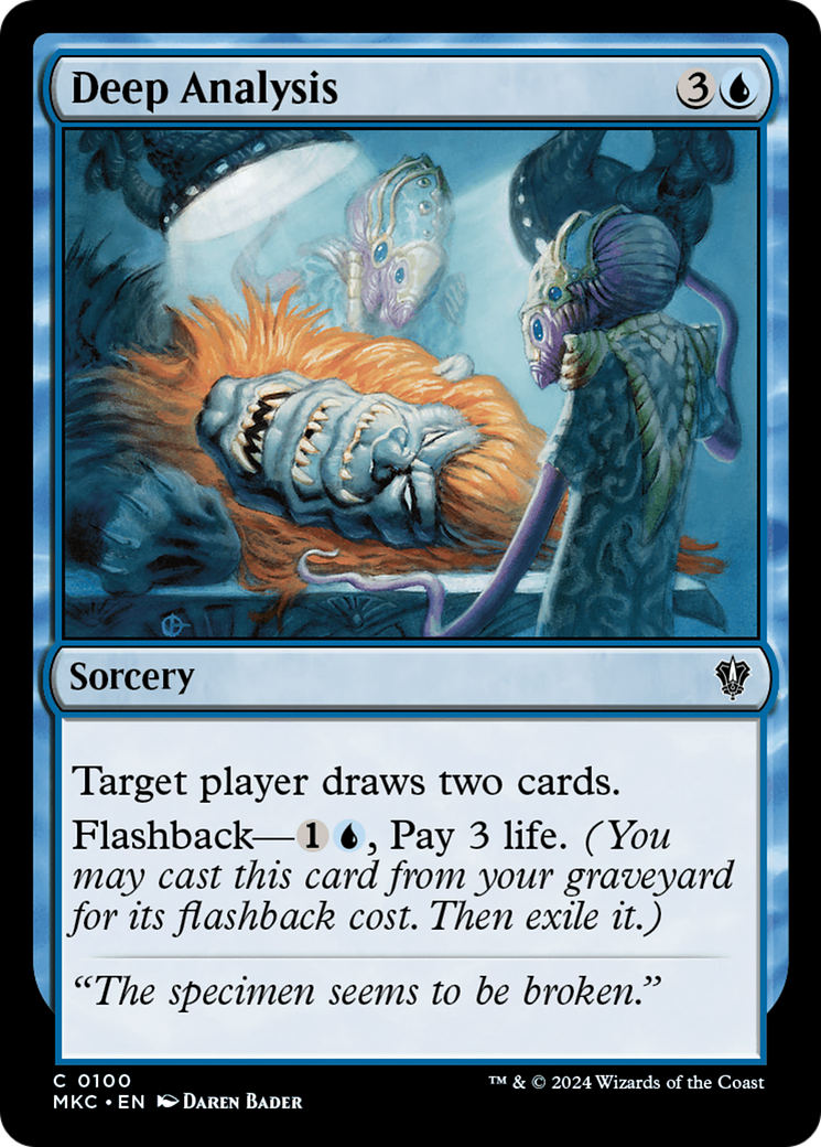 Deep Analysis (MKC-100) [Murders at Karlov Manor Commander] MTG Single Wizards of the Coast