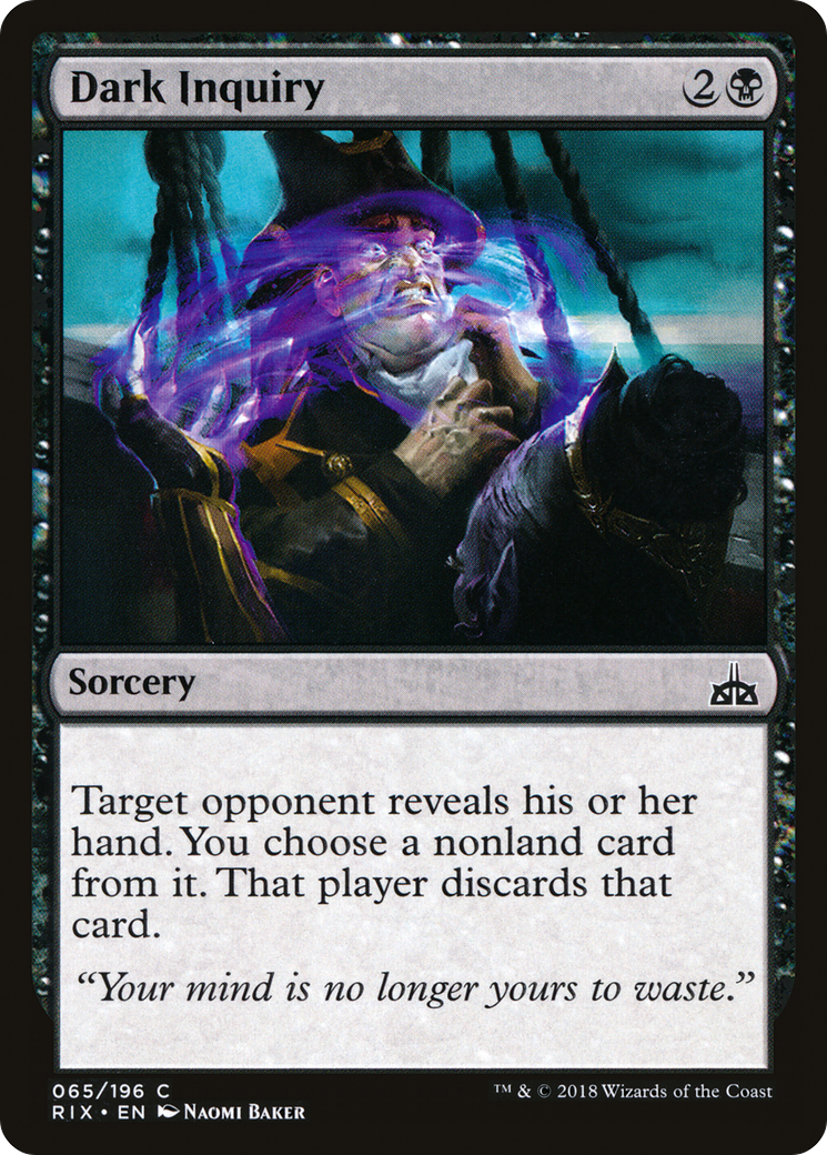 Dark Inquiry (RIX-065) [Rivals of Ixalan] MTG Single Wizards of the Coast