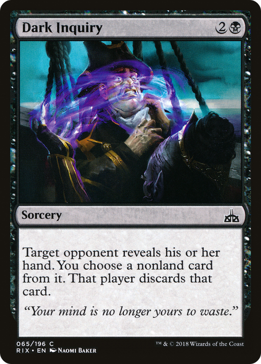Dark Inquiry (RIX-065) [Rivals of Ixalan] MTG Single Wizards of the Coast