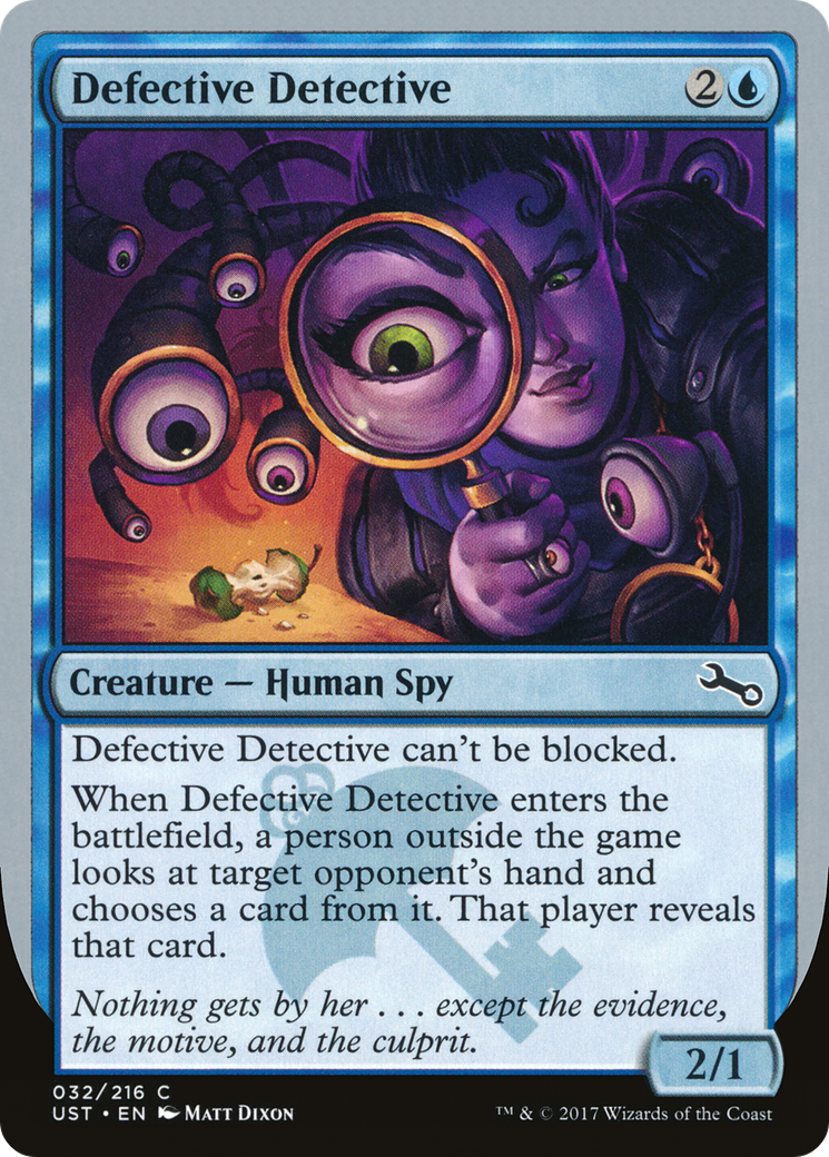 Defective Detective (UST-032) [Unstable] Foil MTG Single Wizards of the Coast