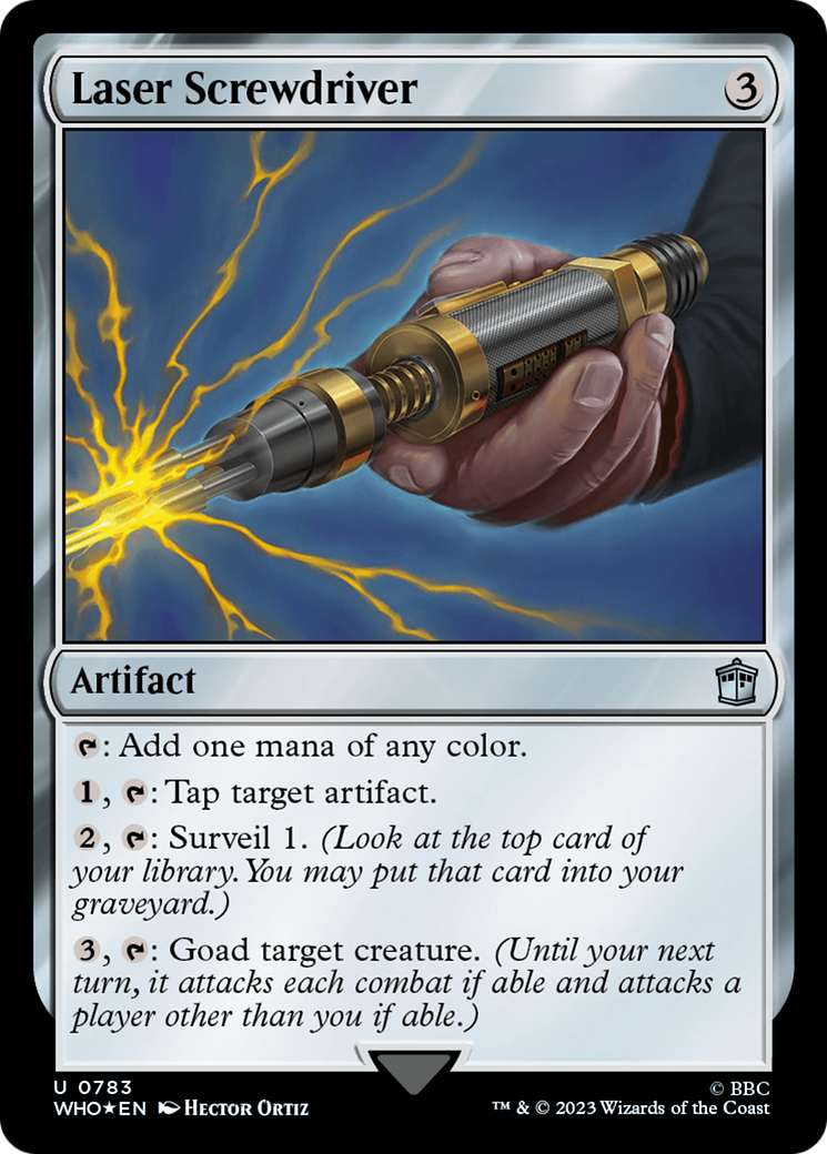 Laser Screwdriver (Surge Foil) (WHO-783) [Doctor Who] Foil MTG Single Wizards of the Coast